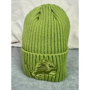 detroit lions neon green beanie nfl knit winter hat fleece lined cap